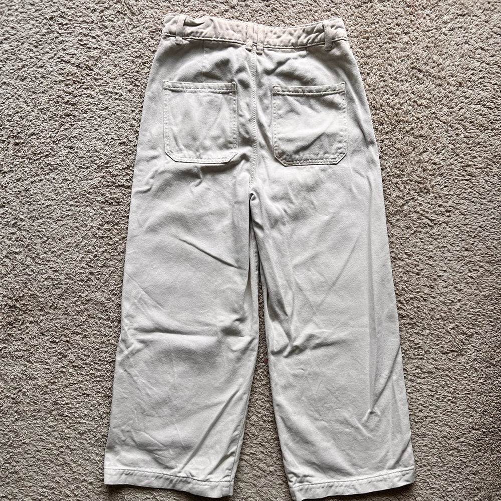 Zara Cream Ankle Cropped Pants Relaxed Fit - Picture 3 of 3